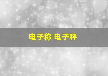 电子称 电子秤